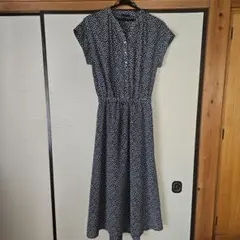 極美品　人気　1.9万　シップス　総柄　モノトーン　ワンピース　ロング　洗える 極美品 人気 1.9万 シップス 総柄 モノトーン ワンピース ロング