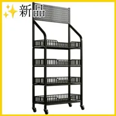 新品✨キッチン棚 スチールラック メタルラック ラック ブラック 黒 収納のサムネイル