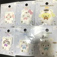 匿名配送　ふわふわスノーワッペン　パイルワッペン　サンリオキャラクターズ