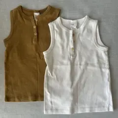 H&M タンクトップ 2枚セット ブラウン ホワイト