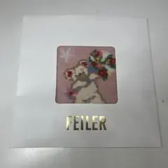 FEILER クマと花のデザイン ハンカチ