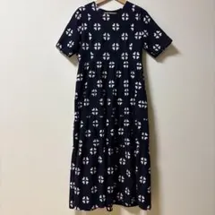 ☆匿名配送☆絣☆ワンピース☆ロング☆和柄☆ナチュラル☆ゆったり☆古布風☆仕立て☆