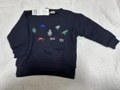 【新品未使用タグ付】petit main ネイビー トレーナー 100