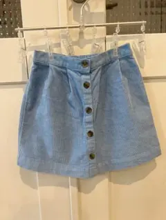 H&M コーデュロイ水色スカート