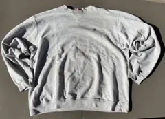 90s チャンピオン スウェット 前V 刺繍ロゴ グレー ゆるだぼ 古着