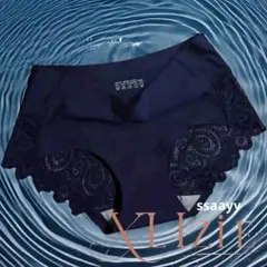 シームレスショーツ　ショーツ　ボルドーレースショーツ　XL　大人気　ダークブルー