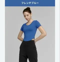 ゼクシィミックス XELLA LIGHT ラウンドネック クロップド丈 半袖 青のサムネイル
