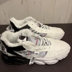 ファー付きホワイトブラックスニーカー　29cm
