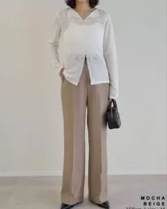 リエディ　カットツイルセンタープレスカラースラックス　S