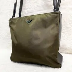 プラダ トートバッグ ナイロン レザー 三角ロゴ 肩掛け 大容量 多機能 肩がけ