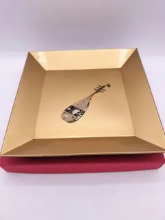 c599 四方盆 金地　螺鈿 紫檀五絃琵琶 ウレタン　紙箱 茶道具 古物