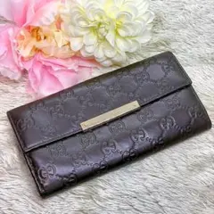GUCCI グッチ 長財布 マイクロGG エナメル ホースビットブラック 三