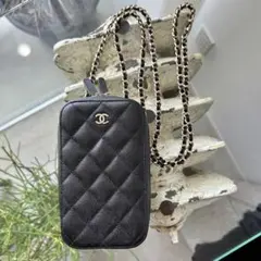 CHANEL シャネル A70655 マトラッセ フォンケース ショルダーバック