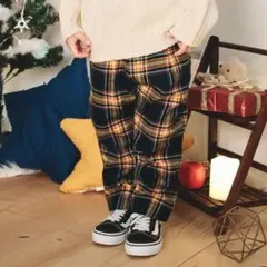 BREEZE F.OKIDS チェック パンツ ケーブルニット 2点セット 80