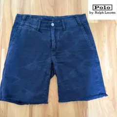 POLO RALPHLAUREN カットオフ　ガーメントダイ　ショートパンツ　紺のサムネイル