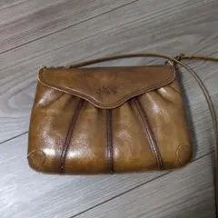 La Strada ブラウン レザー ショルダーバッグ　レディース　レトロ