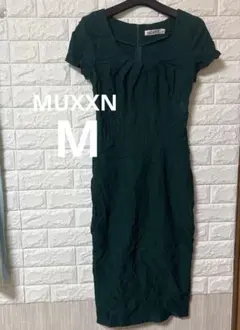 MUXXN ダークグリーン パーティードレス 【M】　ロングドレス　ブライダル