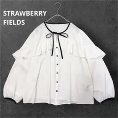 25SS バイカラー ラッフルボウタイブラウス フリル ストレッチ ジョーゼットのサムネイル
