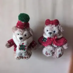 ダッフィー　シェリーメイ　クリスマス　ぬいぐるみキーホルダー