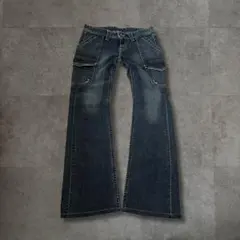 アルマーニジーンズ 00s Archive フレアデニムパンツ メタルロゴ 麻 アルマーニジーンズ 00s Archive フレアデニムパンツ メタルロゴ 麻