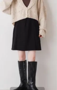 【Kastane】　台形スカート　膝丈　黒のサムネイル