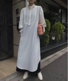 ニットベスト ロングワンピース