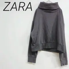 ZARA ブラック ハイネック スウェット　Mサイズ　　☆3143