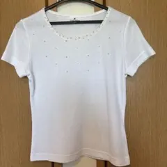 courrèges サマーTシャツ　ホワイト　38 M ビーズ付きのサムネイル