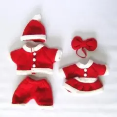 ハンドメイド サンタクロース サンタガール ぬいぐるみ 着せ替え服 セット