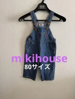 デニムオーバーオール 80cm クマ刺繍