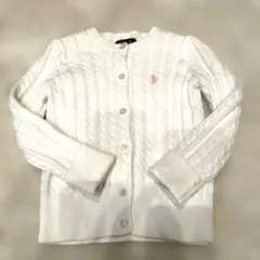 【新品未使用】Ralph Lauren白カーディガン 4T/110cm