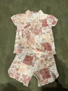 女の子　甚平　90 パッチワーク柄