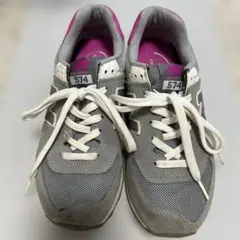 new balance ニューバランス　574 グレー×ピンク　24.5