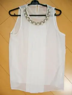 春夏【forever21】★パール★ブラウス★シースルー★シアー★ノースリーブ★