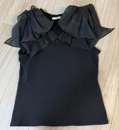 リボンスリーブカットソー SNIDEL スナイデル トップス ブラック