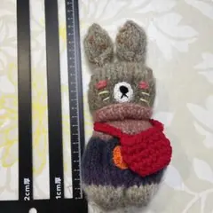 スウェーデンドール　手編みウサギぬいぐるみ 約19.5cm