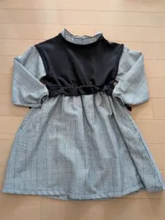 ikka ワンピース 130 ブラック・チェック