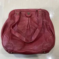 レザー 赤 ハンドバッグ