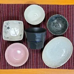 【美品・未使用有】小鉢 小皿 蕎麦猪口 楕円小皿 シンプル 和風 食器 セリア