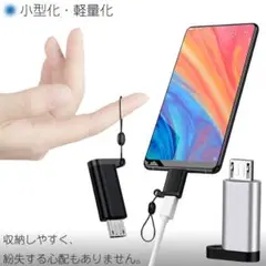 ❇️残り1点✳️ マイクロUSBタイプC 変換アダプター 2個セットブラックシルバー