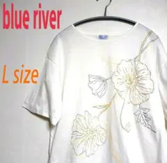 blue river Vintage ブルーリバー 花柄 白 Tシャツ