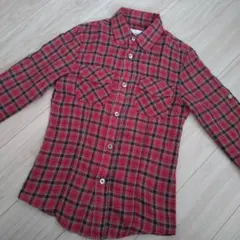 赤チェック柄シャツ