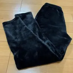 美品　フリースパンツ　ルームウェア　ルームパンツ　パジャマ　黒　M