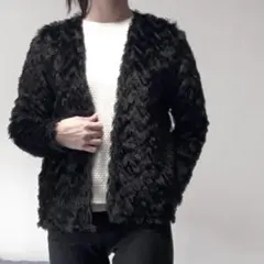 H&M黒シャギーファーカーディガンのサムネイル