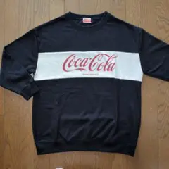 Coca-Cola コカ・コーラ スウェット トレーナー 七分袖 ブラック