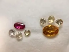 天然石 ルース 8石セット ゴールデンベリル イエローベリル ルビー
