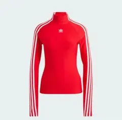 adidas アディダス ハイネック長袖Tシャツ レッド