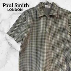 Paul Smith チェック柄 ハーフジップ 半袖 シャツ 美品 メンズ Mのサムネイル