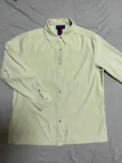 黄緑シャツ ベロア系素材