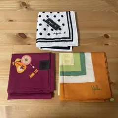 未使用 ハンカチ まとめ売り ３枚セット シビラ アニエスベー アナスイ 綿